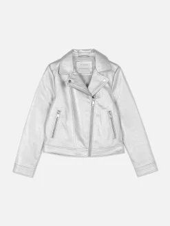 Jacken Und Mäntel|Primark Bikerjacke In Metallic-Optik Silber