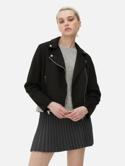 Jacken Und Mäntel|Primark Bikerjacke In Wildleder-Optik Schwarz 2