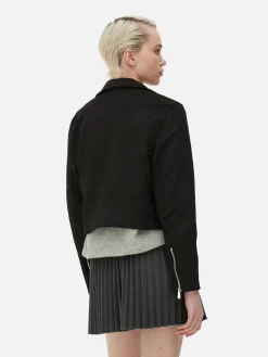 Jacken Und Mäntel|Primark Bikerjacke In Wildleder-Optik Schwarz 2