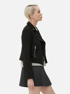Jacken Und Mäntel|Primark Bikerjacke In Wildleder-Optik Schwarz 2