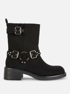 Stiefel|Primark Bikerstiefel In Wildleder-Optik Schwarz