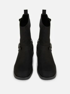 Stiefel|Primark Bikerstiefel In Wildleder-Optik Schwarz
