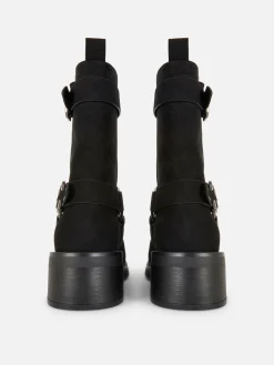 Stiefel|Primark Bikerstiefel In Wildleder-Optik Schwarz
