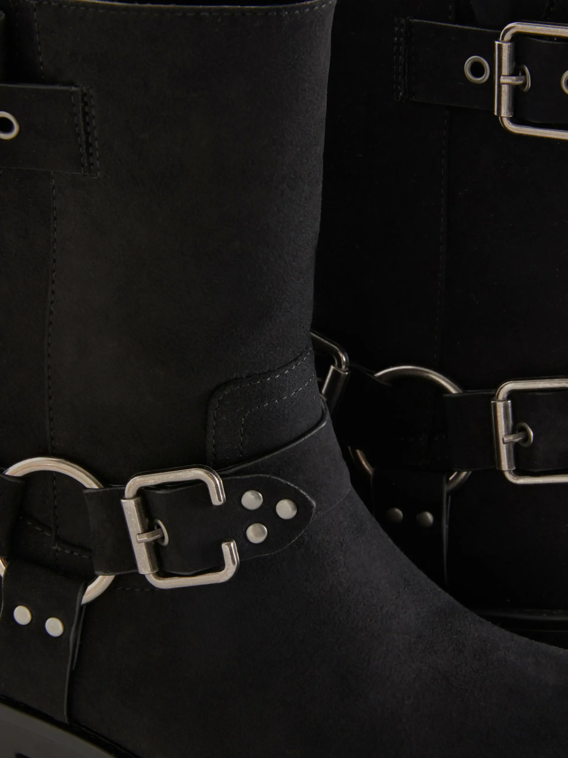 Stiefel|Primark Bikerstiefel In Wildleder-Optik Schwarz
