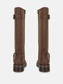 Stiefel|Primark Bikerstiefel Mit Eckiger Zehenpartie Schokoladenbraun
