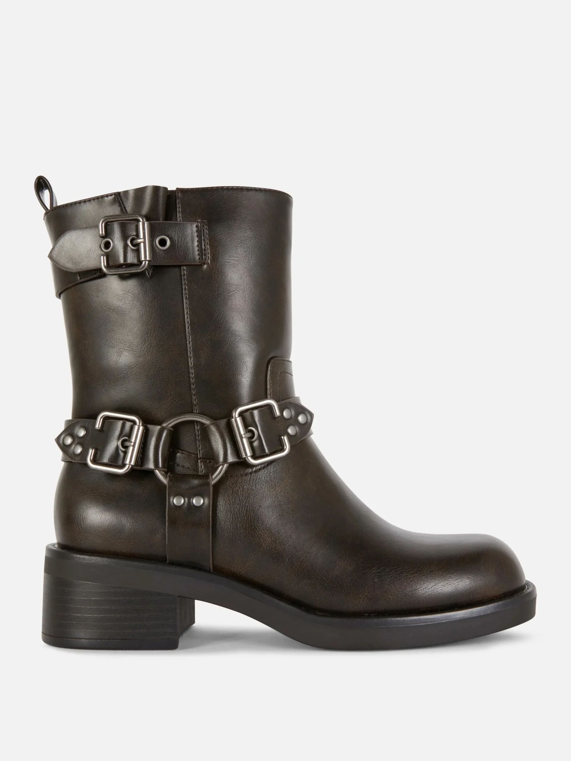 Stiefel|Primark Bikerstiefeletten Aus Kunstleder Braun
