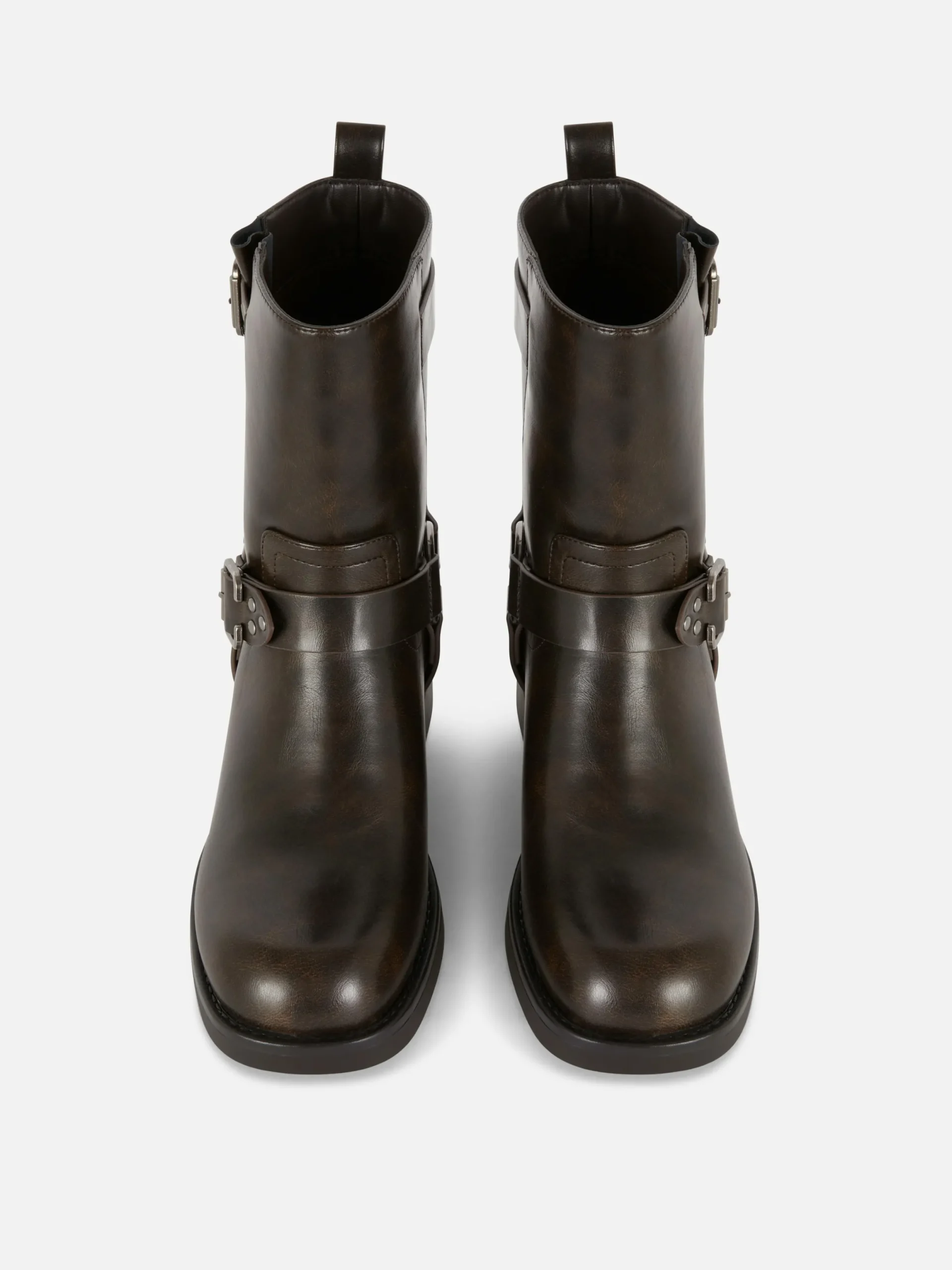 Stiefel|Primark Bikerstiefeletten Aus Kunstleder Braun