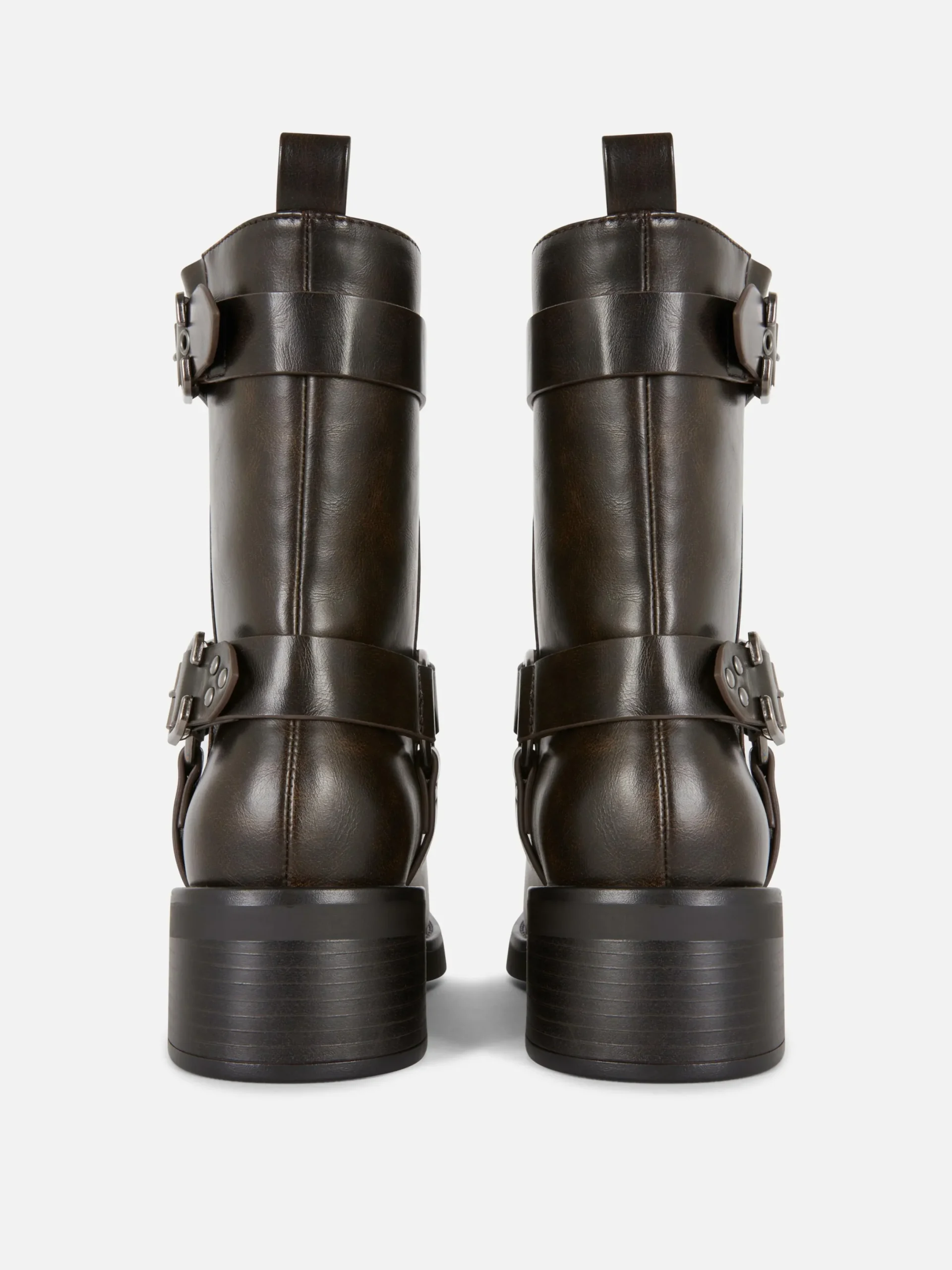Stiefel|Primark Bikerstiefeletten Aus Kunstleder Braun