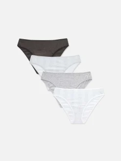 Slips|Primark Bikinislips Für Den Alltag, 4er-Pack Grau
