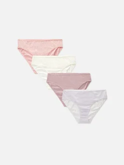 Slips|Primark Bikini-Slips Mit Verschiedenen Prints, 4er-Pack Hellrosa