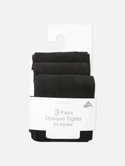 Socken Und Strumpfhosen|Primark Blickdichte Strumpfhose, 80 Den, 3er-Pack Schwarz