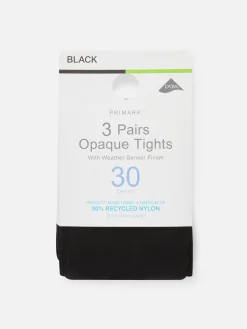 Strumpfhosen|Primark Blickdichte Strumpfhosen, 30 Den, 3er-Pack Schwarz