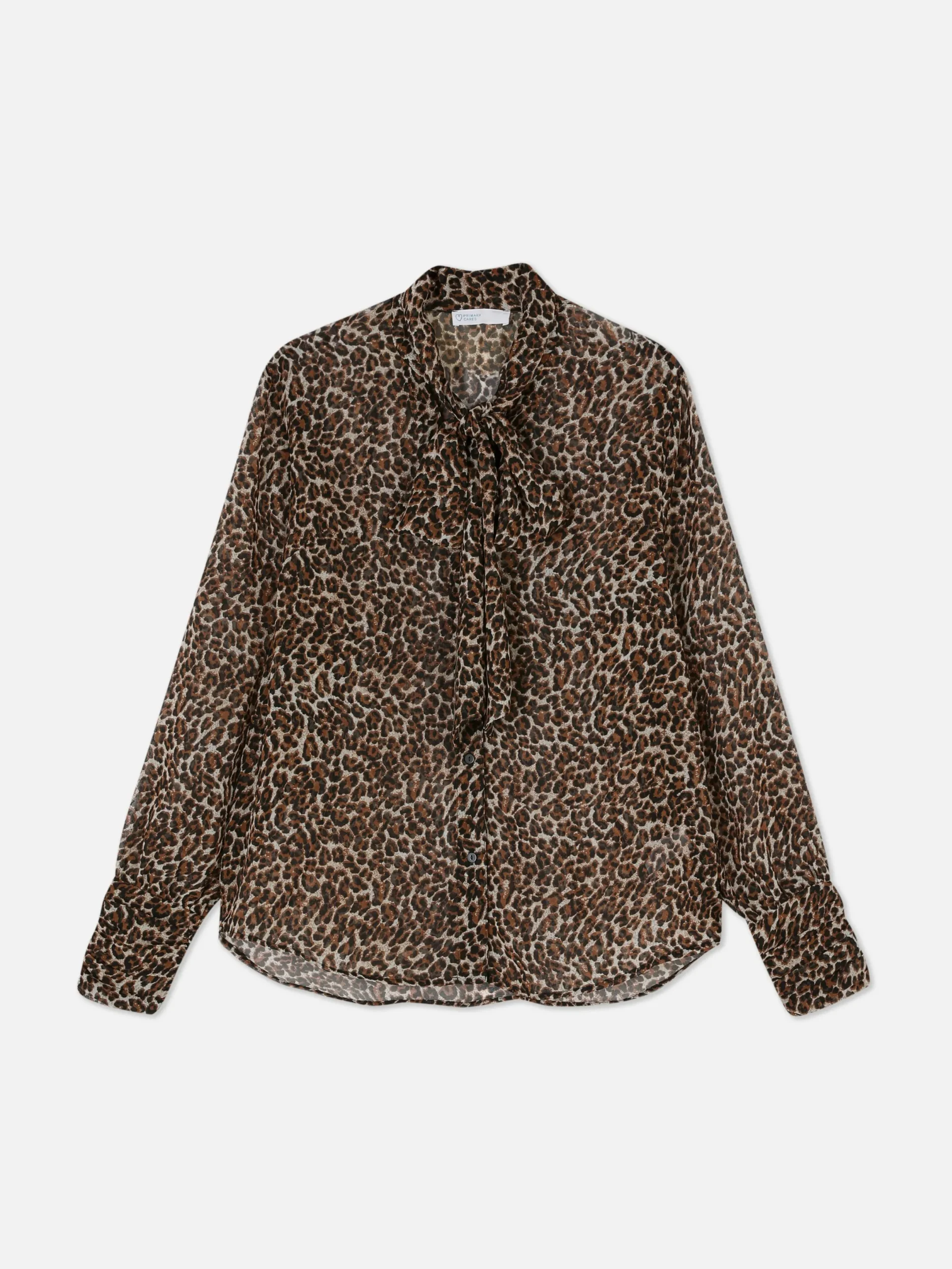 Blusen|Primark Bluse Mit Halsschleife Und Knopfleiste Braun