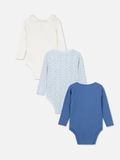 Bodys Und Westen|Primark Bodys Mit Verschiedenen Mustern, 3er-Pack Blau