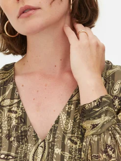 Kleider|Primark Boho-Midaxikleid Mit V-Ausschnitt Khakifarben