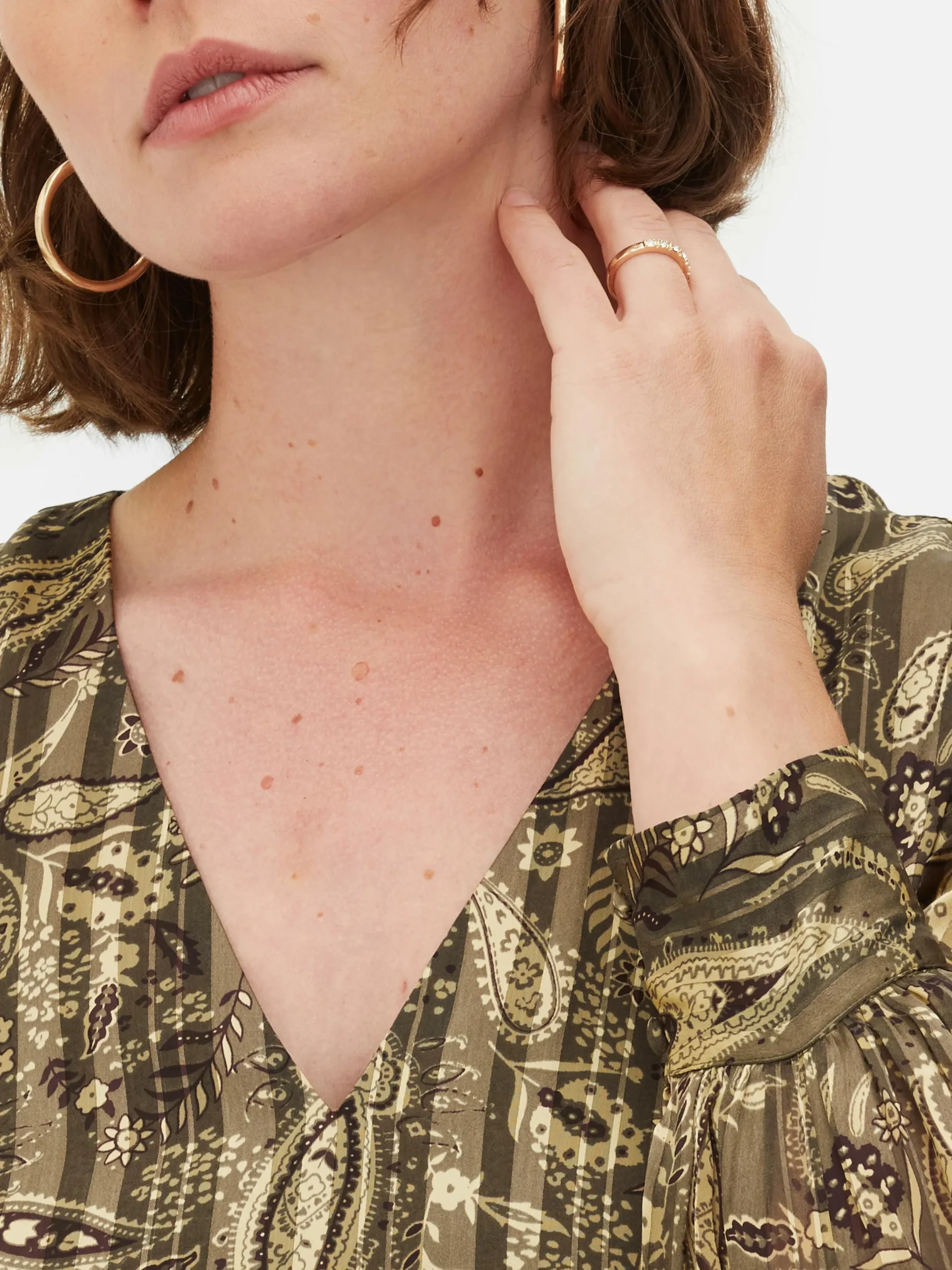 Kleider|Primark Boho-Midaxikleid Mit V-Ausschnitt Khakifarben