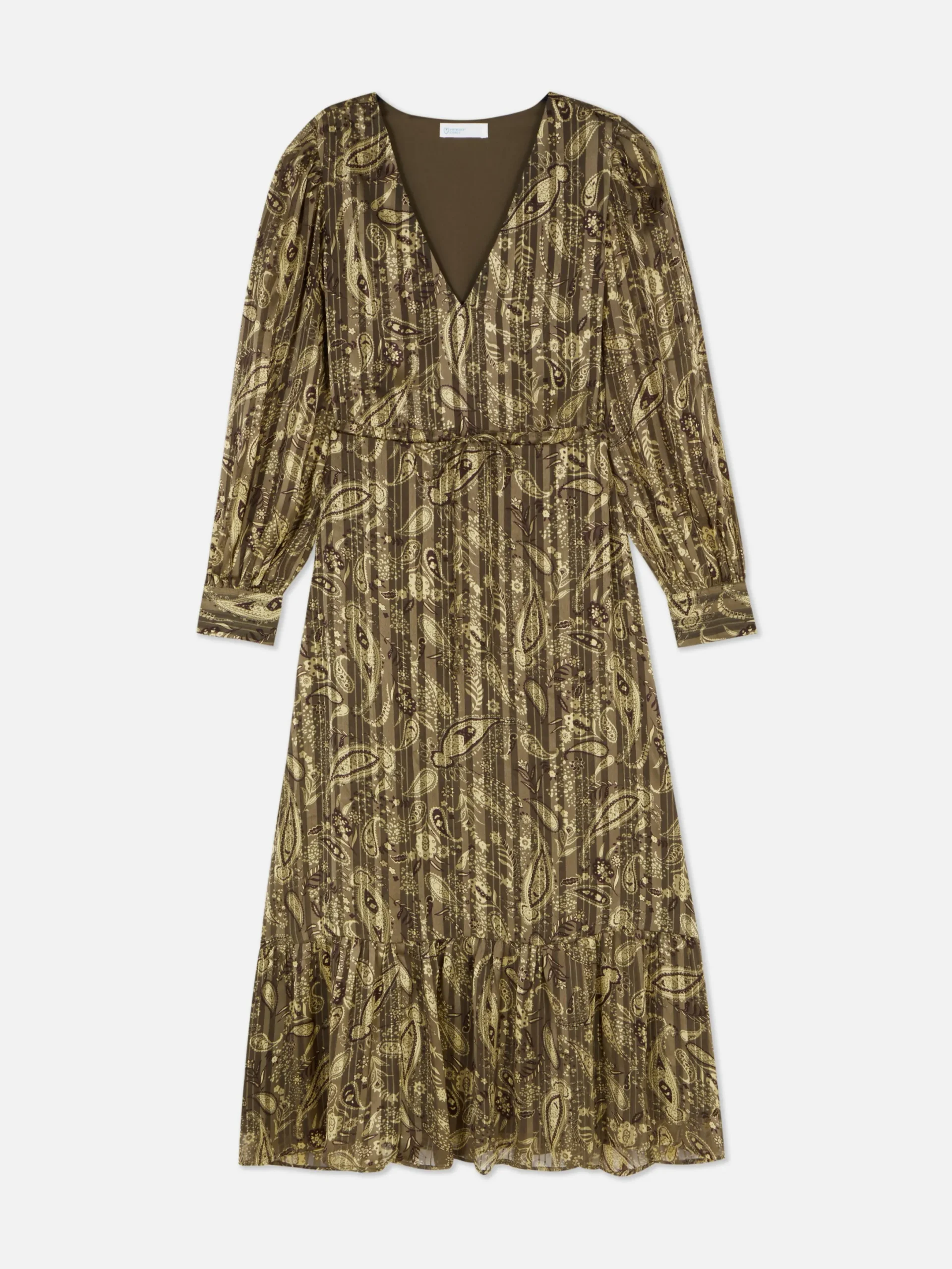 Kleider|Primark Boho-Midaxikleid Mit V-Ausschnitt Khakifarben