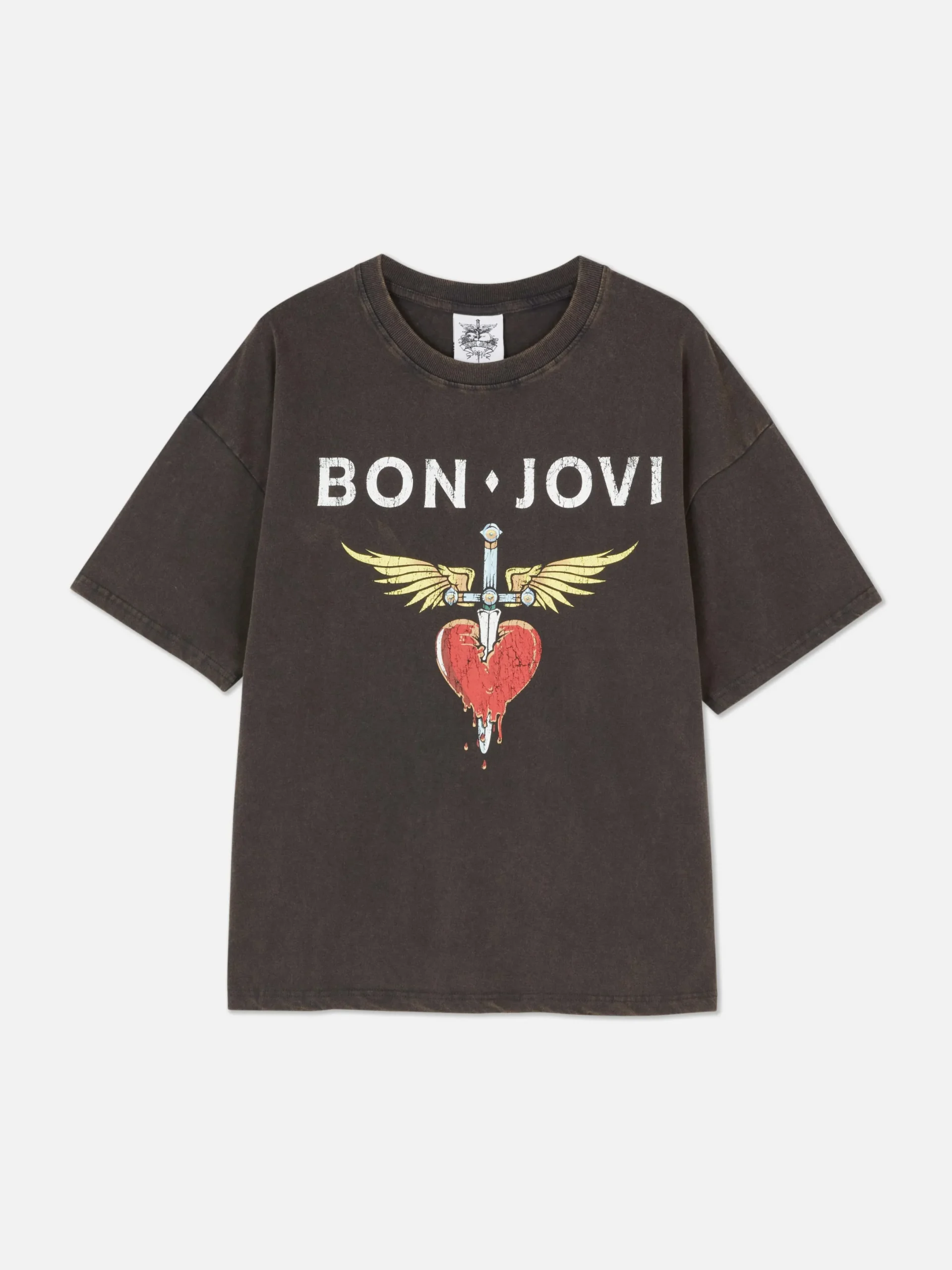 Grafik-T-Shirts Und -Sweatshirts|Tops Und T-Shirts|Primark „Bon Jovi“ T-Shirt Im Oversized-Look Anthrazitfarben