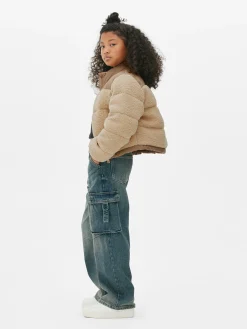 Jacken Und Mäntel|Primark Borg-Pufferjacke Mit Einsätzen Beige