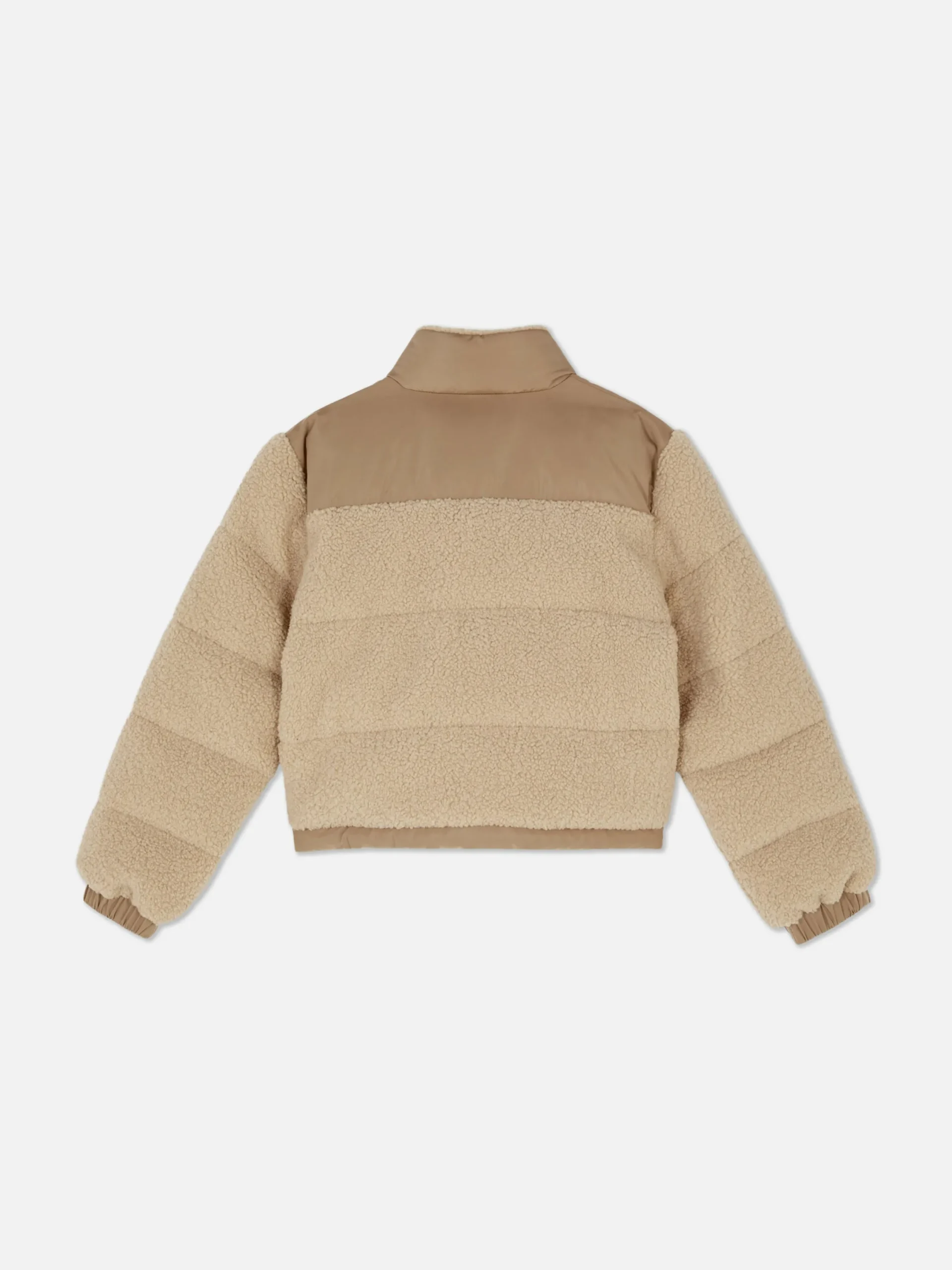Jacken Und Mäntel|Primark Borg-Pufferjacke Mit Einsätzen Beige