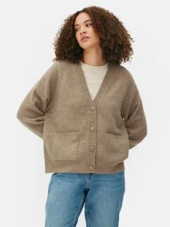 Pullover Und Cardigans|Primark Boyfriend-Strickcardigan Mit V-Ausschnitt Taupefarben