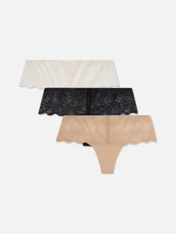 Slips|Primark Brazil-Slips Aus Spitze, 3er-Pack Schwarz