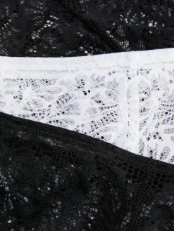 Slips|Primark Brazil-Slips Mit Spitze, 3er-Pack Schwarz/Weiß