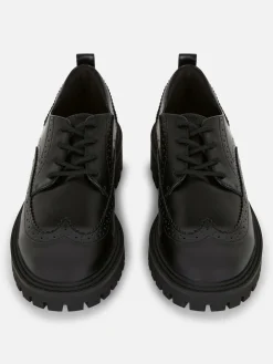 Flache Schuhe|Primark Brogues Mit Dicker Sohle Zum Schnüren Schwarz