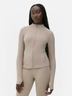 Fitnesskleidung Und Activewear|Primark Butterweiche „Rita Ora“ Sportjacke Mit Reißverschluss Braun