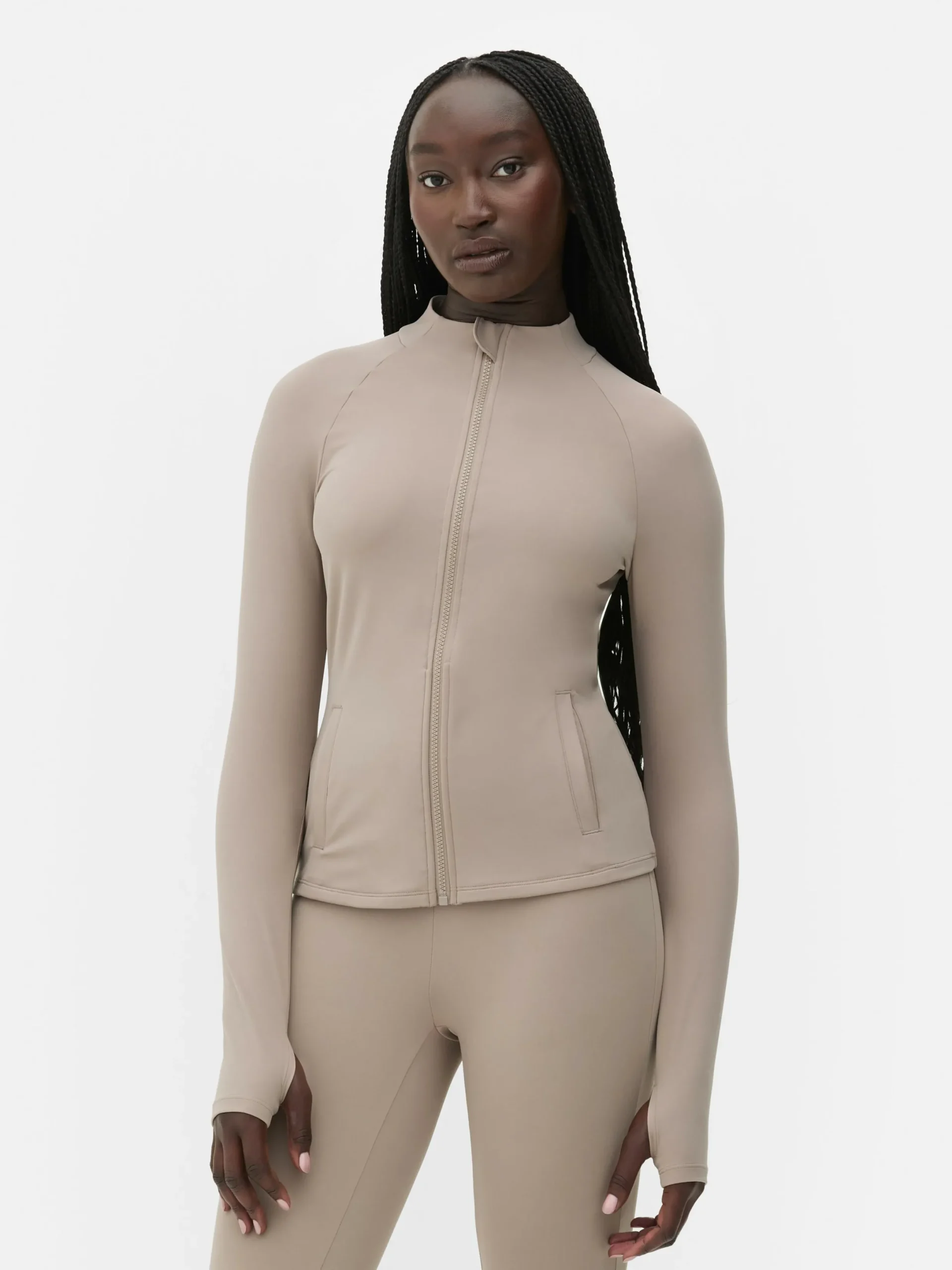 Fitnesskleidung Und Activewear|Primark Butterweiche „Rita Ora“ Sportjacke Mit Reißverschluss Braun