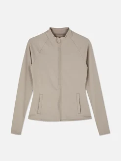 Fitnesskleidung Und Activewear|Primark Butterweiche „Rita Ora“ Sportjacke Mit Reißverschluss Braun