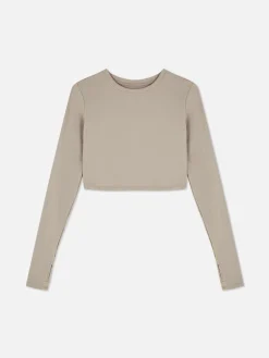 Fitnesskleidung Und Activewear|Primark Butterweiches, Langärmeliges „Rita Ora“ Sport-Top Braun