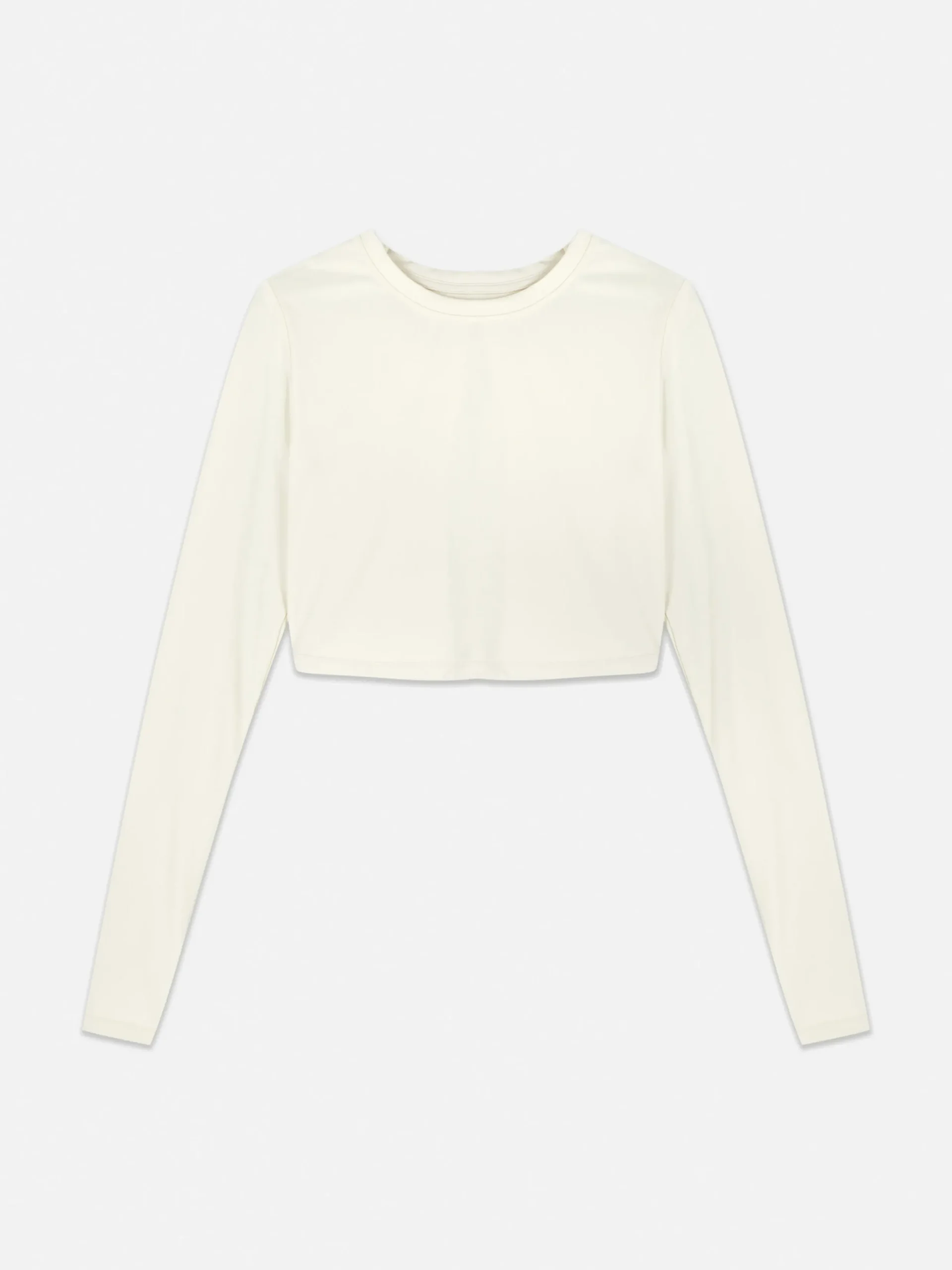 Fitnesskleidung Und Activewear|Primark Butterweiches, Langärmeliges „Rita Ora“ Sport-Top Elfenbeinfarben