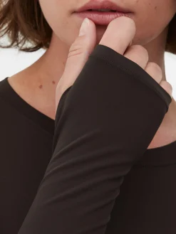 Fitnesskleidung Und Activewear|Primark Butterweiches, Langärmeliges „Rita Ora“ Sport-Top Schokoladenbraun