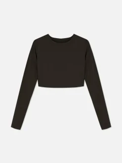 Fitnesskleidung Und Activewear|Primark Butterweiches, Langärmeliges „Rita Ora“ Sport-Top Schokoladenbraun