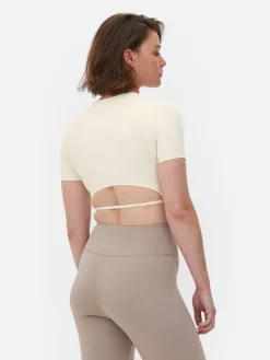 Fitnesskleidung Und Activewear|Primark Butterweiches „Rita Ora“ Sport-Top Elfenbeinfarben