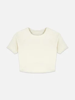 Fitnesskleidung Und Activewear|Primark Butterweiches „Rita Ora“ Sport-Top Elfenbeinfarben