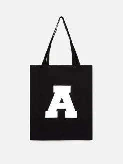 Reiseaccessoires|Primark Canvas-Tragetasche Mit Initiale Schwarz
