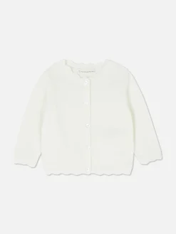 Pullover Und Cardigans|Primark Cardigan Mit Bogenkante Elfenbeinfarben