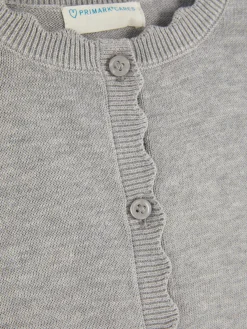 Pullover Und Cardigans|Primark Cardigan Mit Knopfleiste Und Bogenkante Grau