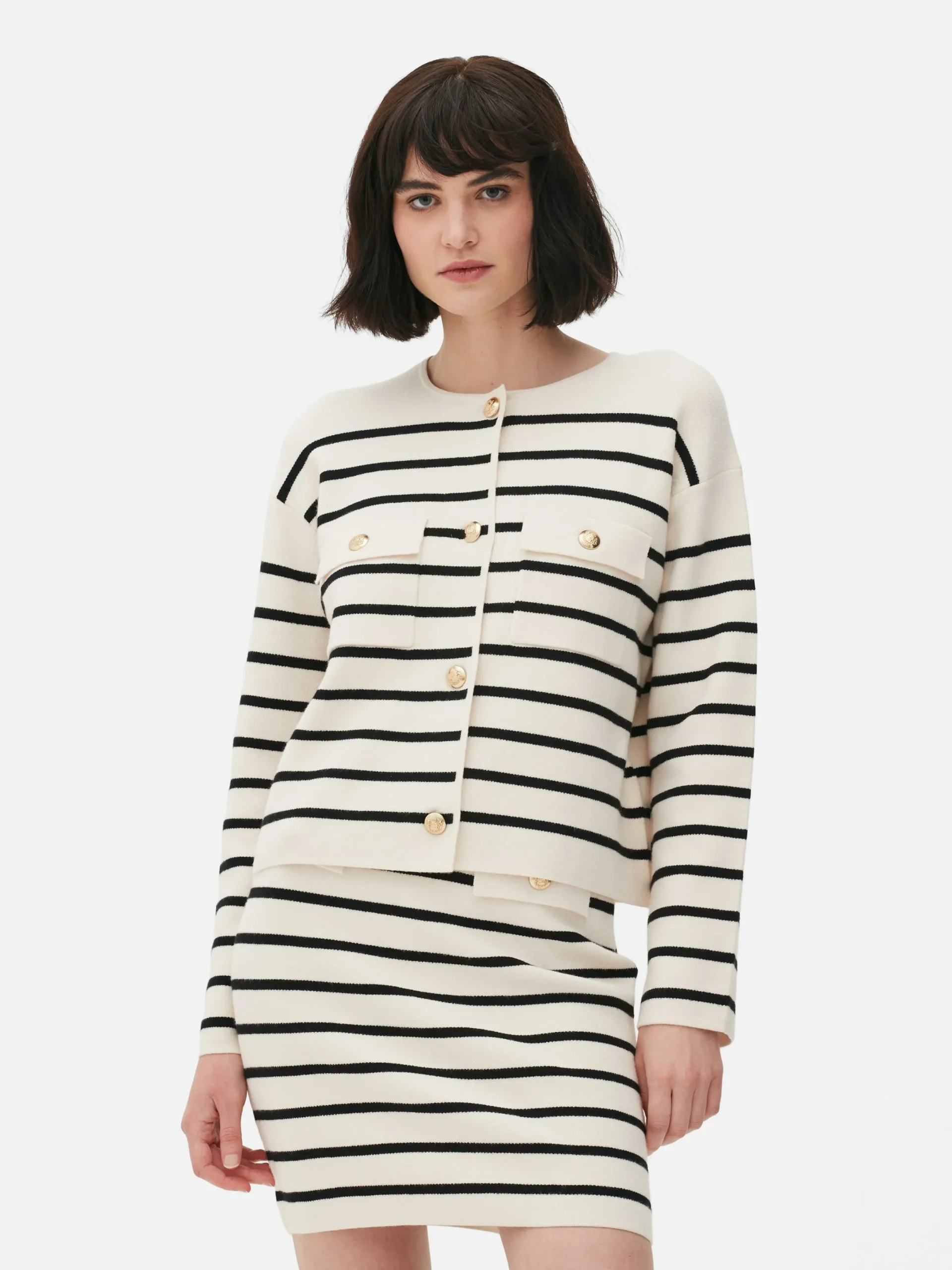 Pullover Und Cardigans|Primark Cardigan Mit Streifen Und Knopfleiste Multi
