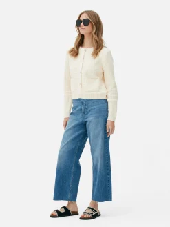 Pullover Und Cardigans|Primark Cardigan Mit Waffelstruktur Elfenbeinfarben