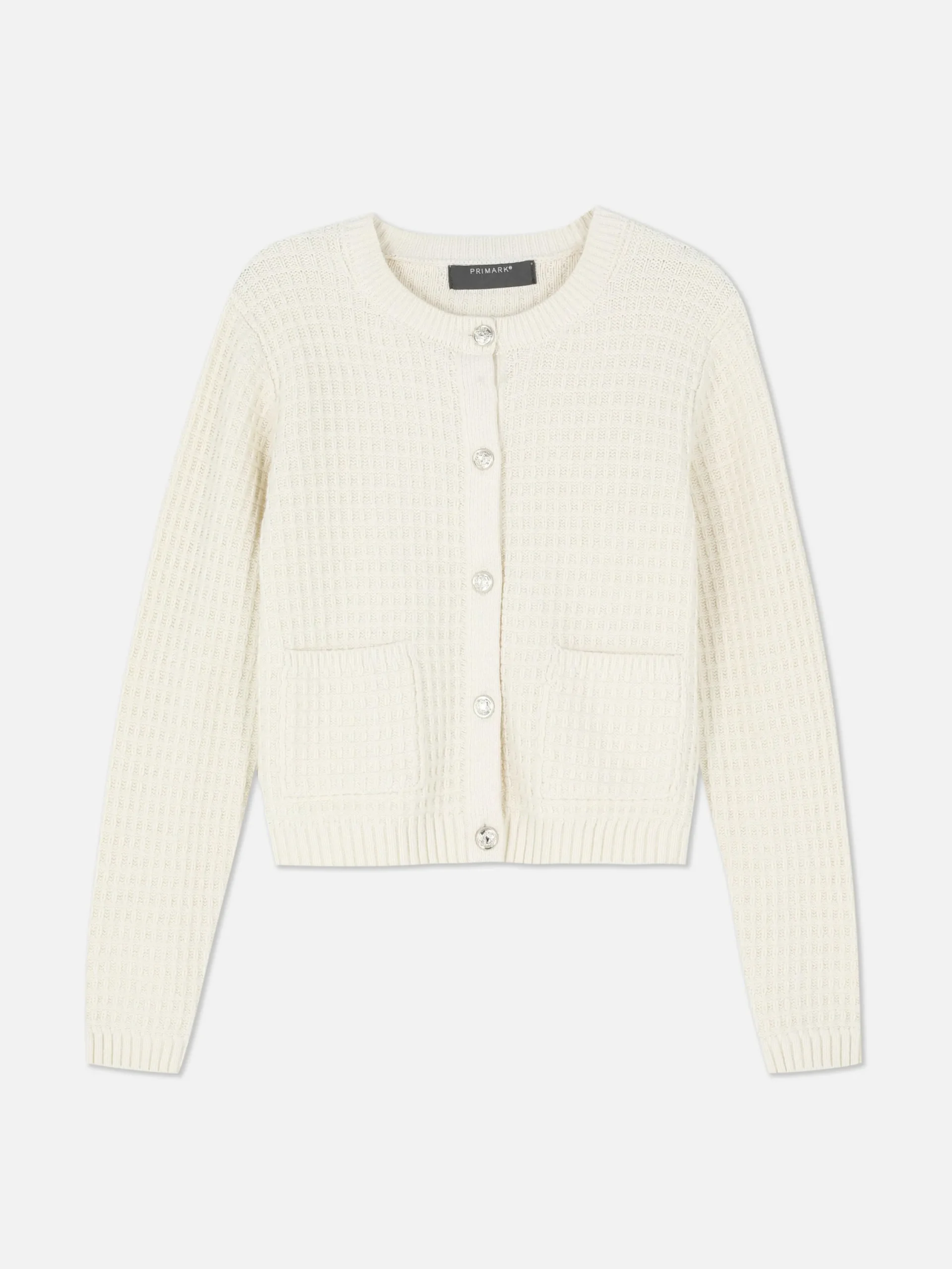Pullover Und Cardigans|Primark Cardigan Mit Waffelstruktur Elfenbeinfarben