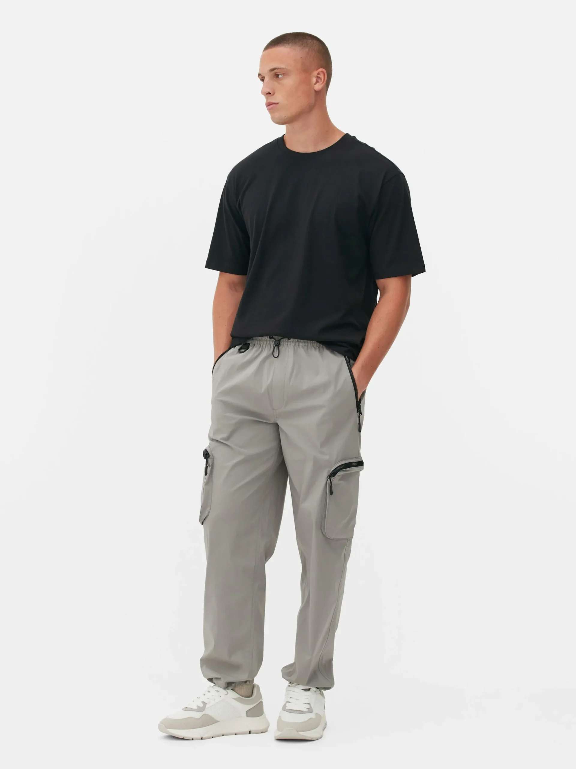 Hosen|Primark Cargohose Aus Funktionsgewebe Schiefergrau