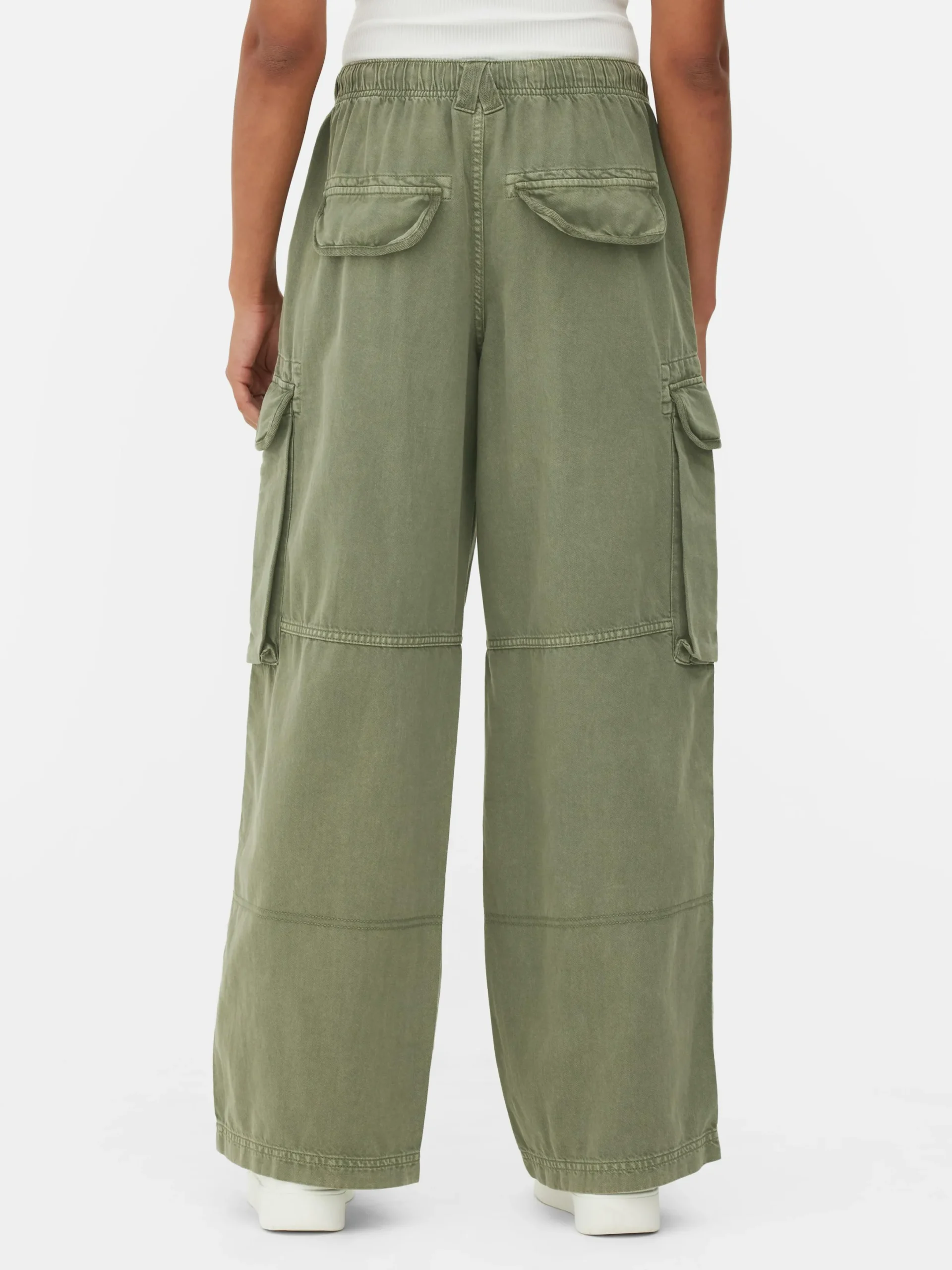 Denim|Jeans|Primark Cargohose Mit Bindegürtel Khakifarben