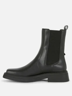 Stiefel|Primark Chelseaboots Aus Kunstleder Mit Eckigem Zehenbereich Schwarz