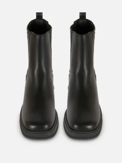 Stiefel|Primark Chelsea-Stiefeletten Mit Blockabsatz Schwarz