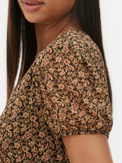 Kleider|Primark Chiffon-Minikleid Mit Puffärmeln Schwarz