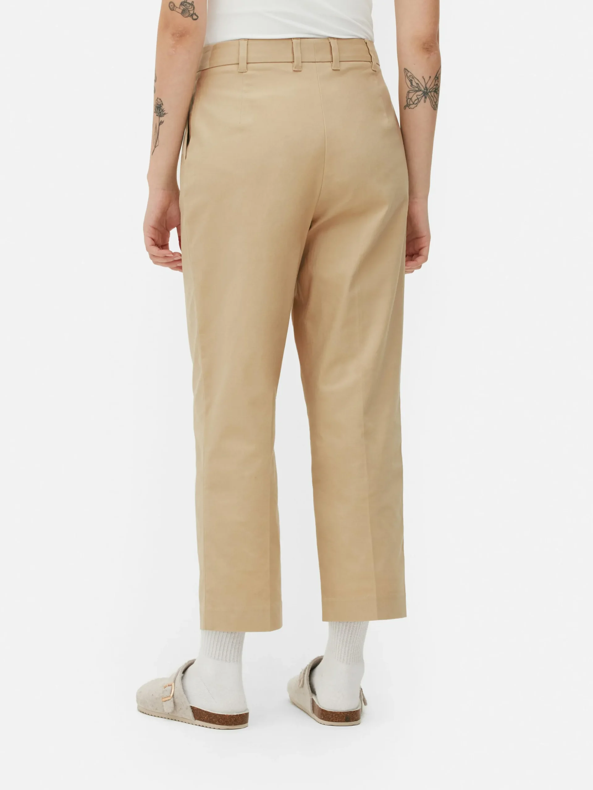 Hosen Und Leggings|Primark Chinohose In Konischer Form Steinfarben
