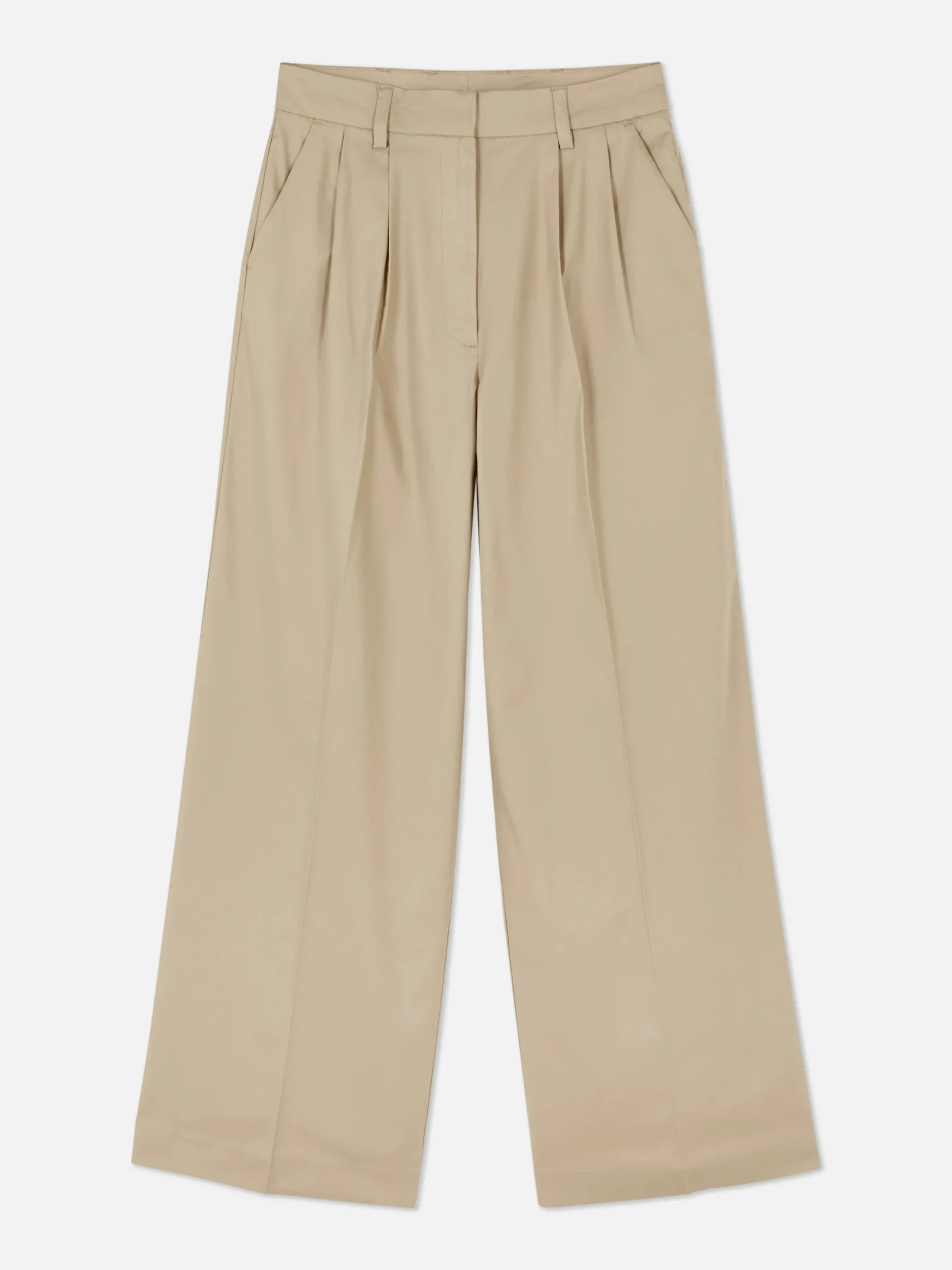 Hosen Und Leggings|Primark Chinohose Mit Weitem Bein Steinfarben